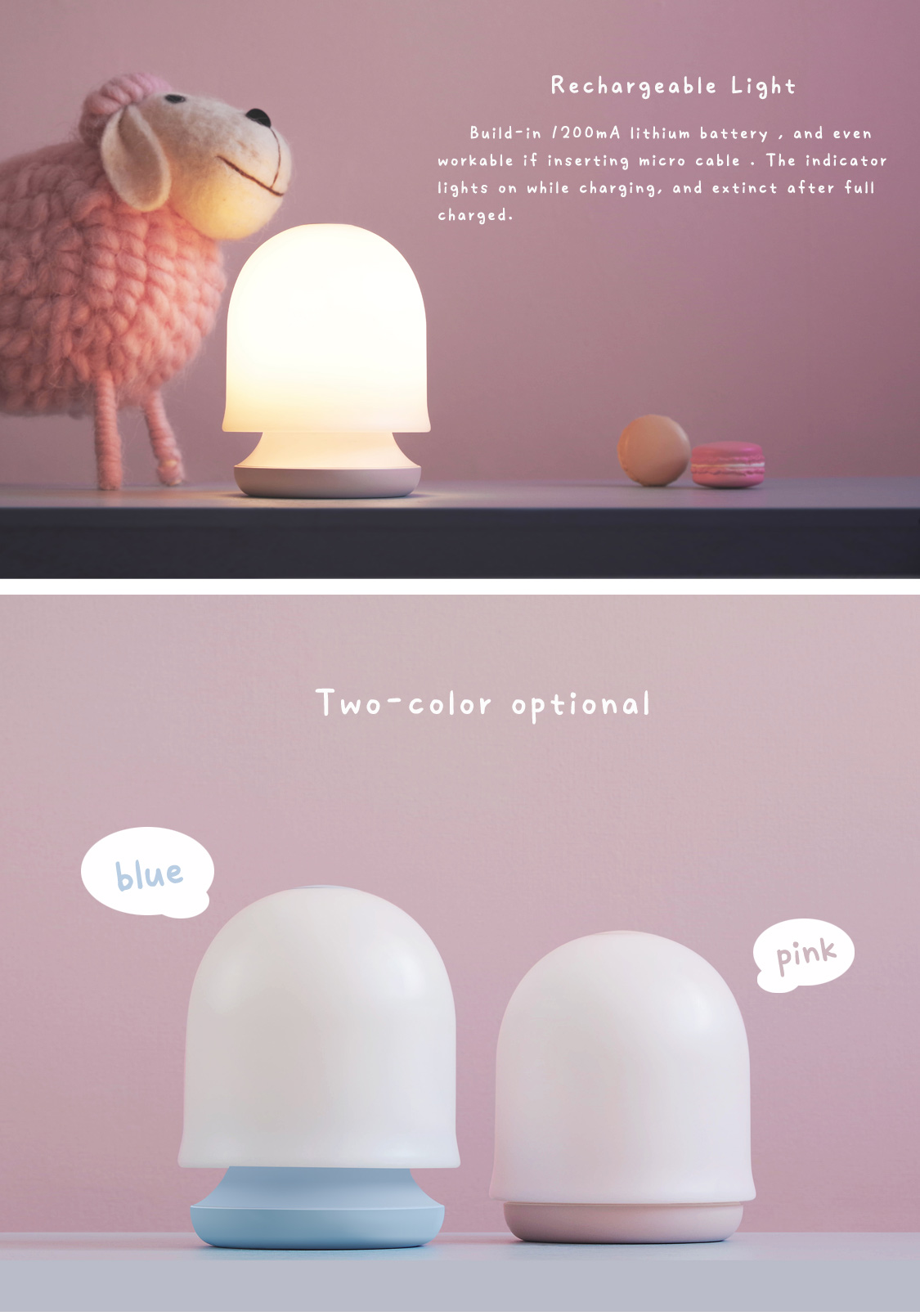 LAIKEN Tap Tap Lamp - Multifunctional Bedside Night Light, Smart Dimming, Creative Doodle, Rechargeable (4)