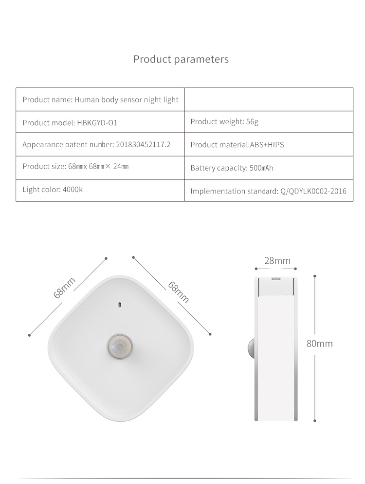 D014 - LAIKEN USB Rechargeable Motion Sensor Night Light (16)